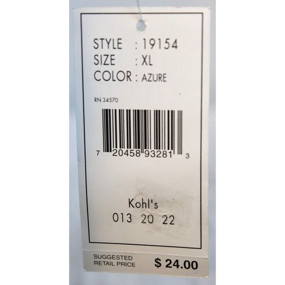 Jason Maxwell Women's Blue 3/4 Sleeve T-Shirt size XL NWT Gem Circles Brooch - Picture 4 of 7